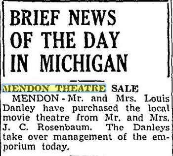 Lyric Theatre (Mendon Theatre) - Jul 16 1948 Article - Changes Hands (newer photo)